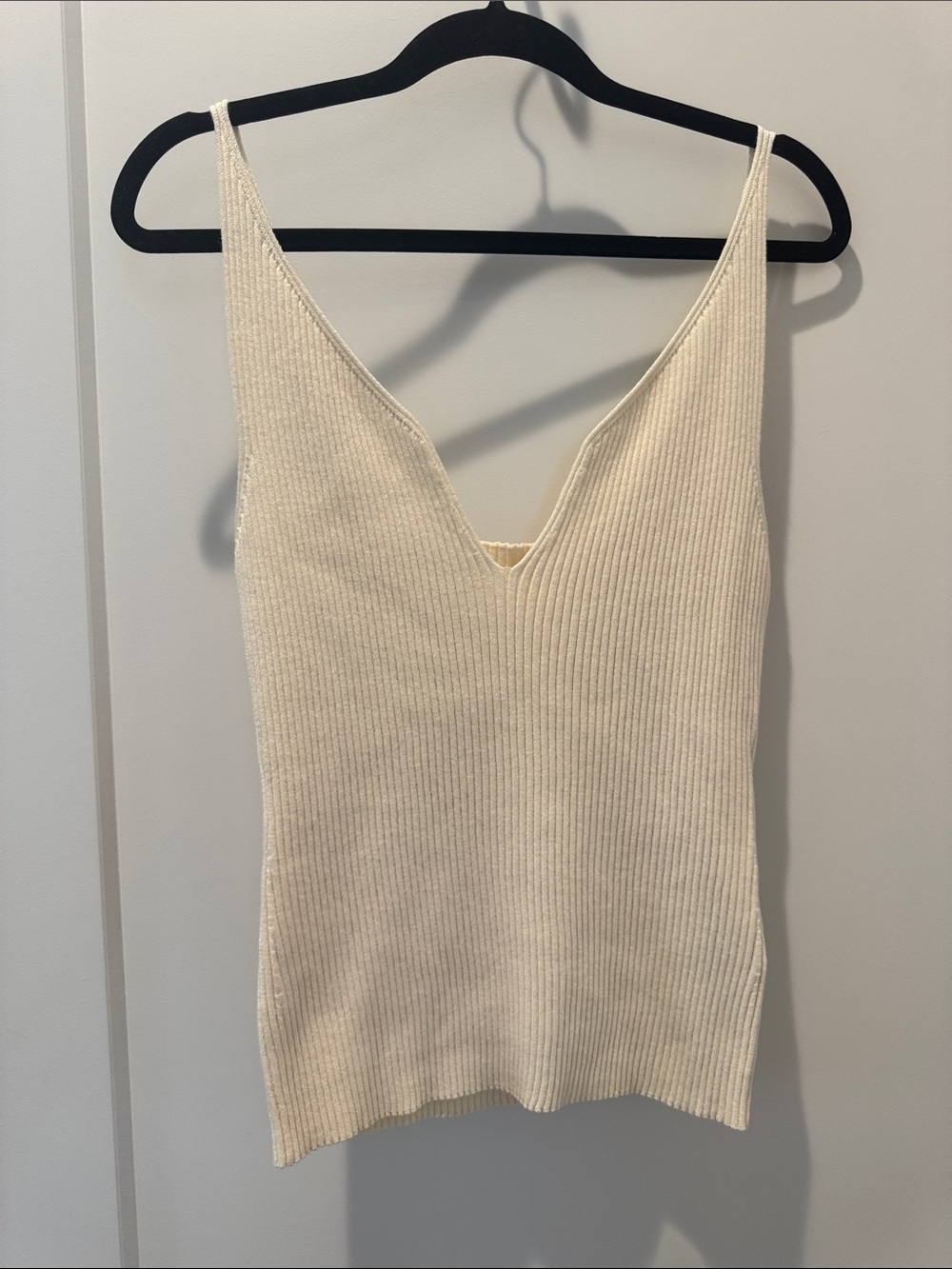 ba&sh Ivory Debardeur Sweet Ribbed V-Neck Camisole